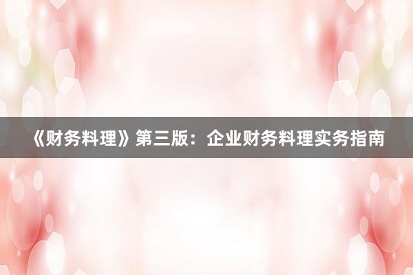 《财务料理》第三版：企业财务料理实务指南