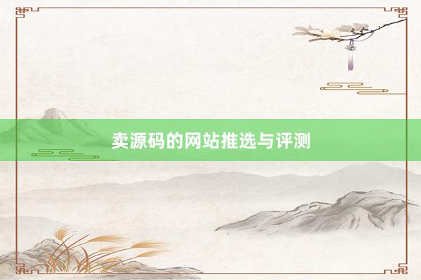卖源码的网站推选与评测